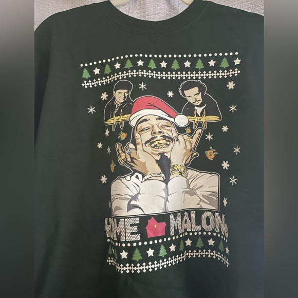Post Malone Home Malone Sweatshirt Green 2xl Unisex Brand New Ugly Sweater - Picture 3 of 4
